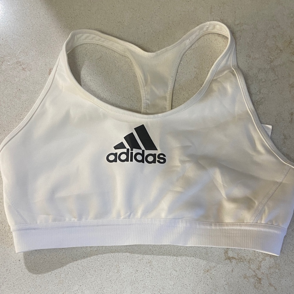 Adidas Women's White and Black Swim Top